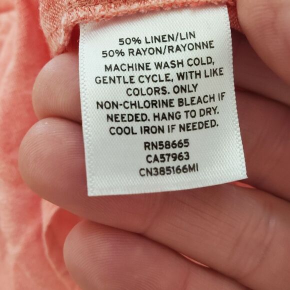 Caslon Linen Collared Casual Top sz Sm - Picture 10 of 10
